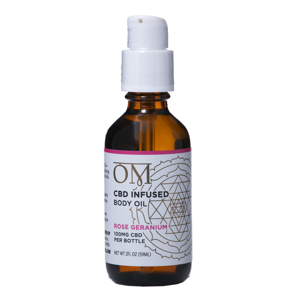 Rose & Geranium 100mg CBD Body Oil by OM Wellness Wholesale