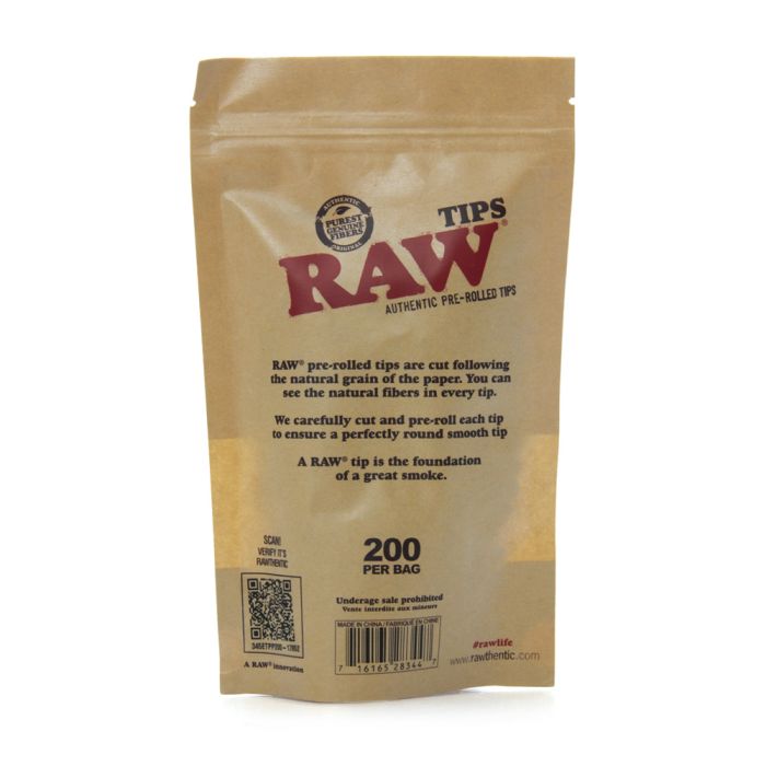 RAW Pre Rolled Filter Tips RAW Tips (200pk) — Canna Cabana