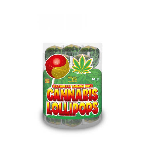 Cannabis Lollipops - Strawberry Banana Kush by Dr. Greenlove Amsterdam