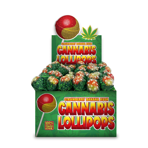 Cannabis Lollipops - Strawberry Banana Kush by Dr. Greenlove Amsterdam