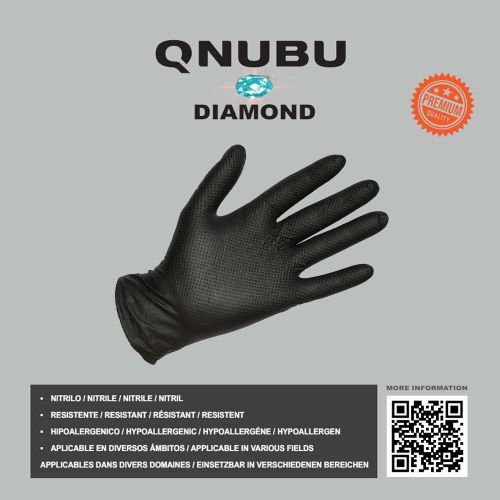 Qnubu Nitrile Gloves Diamond Grip 100 Pieces