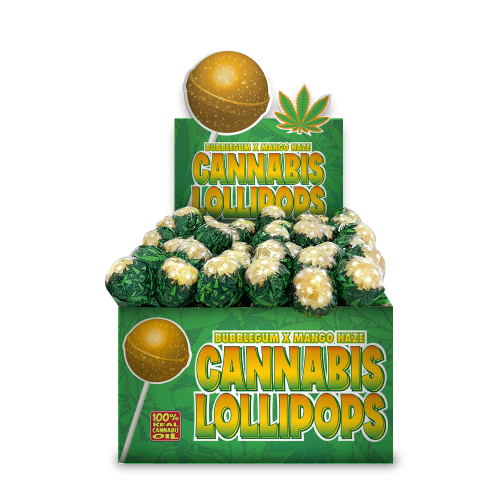 Cannabis Lollipops - Bubblegum x Mango Haze by Dr Greenlove Amsterdam