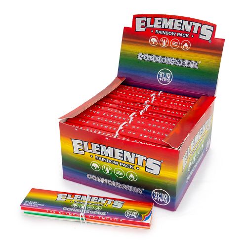 ELEMENTS Connoisseur Rainbow King Size Slim Papers + Tips 