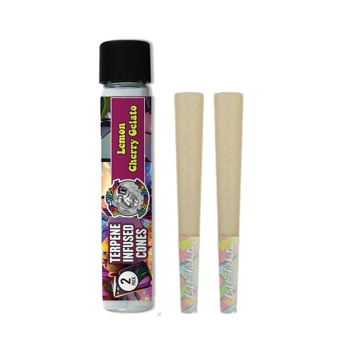 Lemon Cherry Gelato 1 1/4 Pre-Rolled Infused Terpene Cone Lift Tickets Laboratory 2 Pack