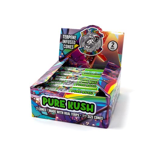 Pure Kush 1 1/4 Pre-Rolled Infused Terpene Cone Lift Tickets Laboratory 2 Pack