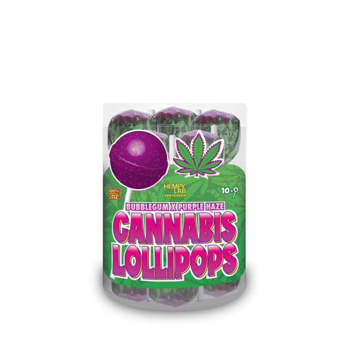 Cannabis Lollipops - Bubblegum x Purple Haze by Dr. Greenlove Amsterdam