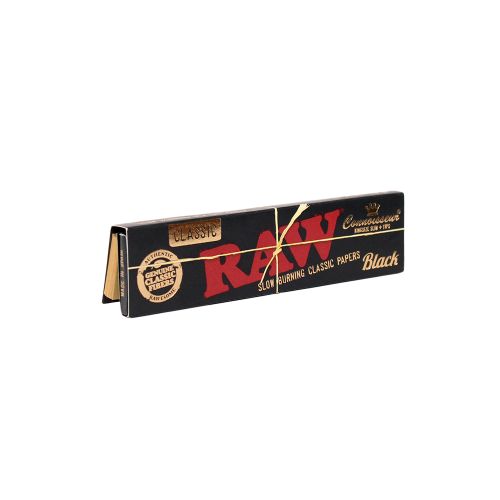 RAW Black Connoisseur KingSize Slim Papers with Tips (32/Papers, 24/Box)