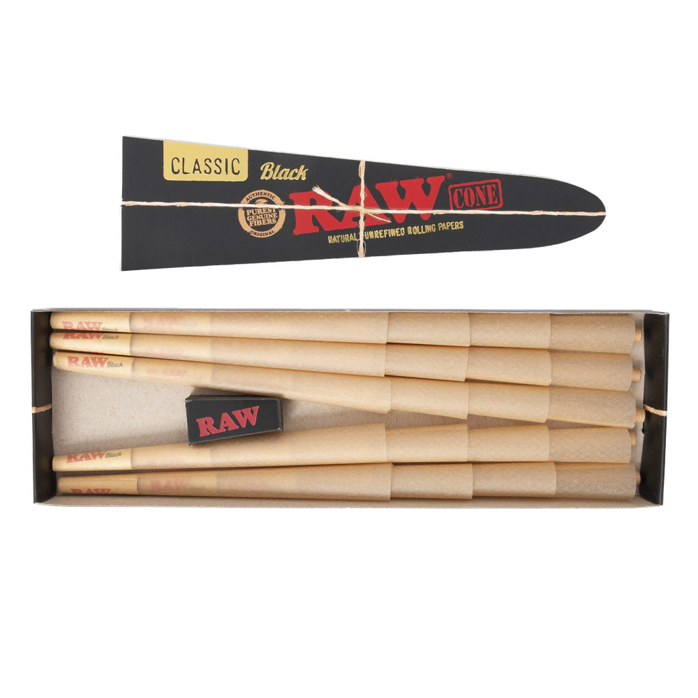 RAW Black KingSize Pre-Rolled Cones Box Wholesale