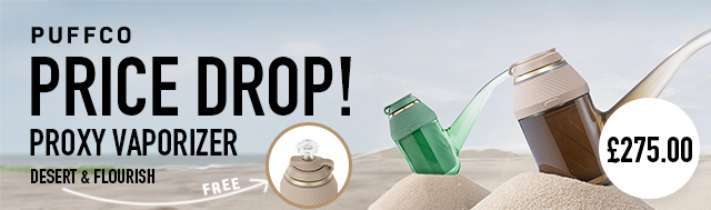 Price drop! The Proxy Vaporizer Desert and Flourish now available for just £275.00. Plus, get a free Ball Cap with every Desert Proxy!