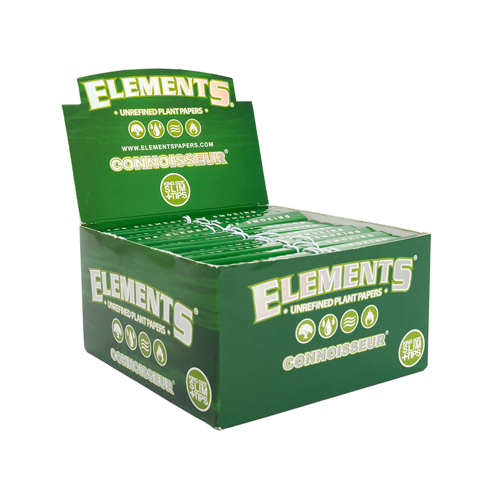 ELEMENTS CONNOISSEUR CARTINE KING SIZE SLIM + TIPS - 24 LIBRETTI